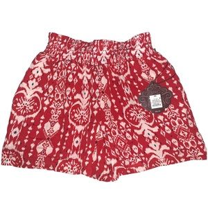 Knox Rose Womens Size XS Bonfire Red Smocked Pull On Lined Shorts